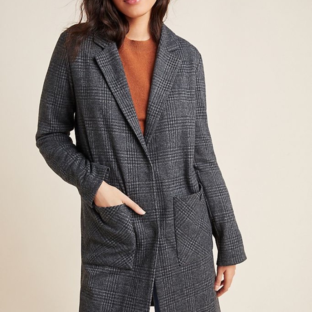 Anthropologie Graham Longline Plaid Blazer xs